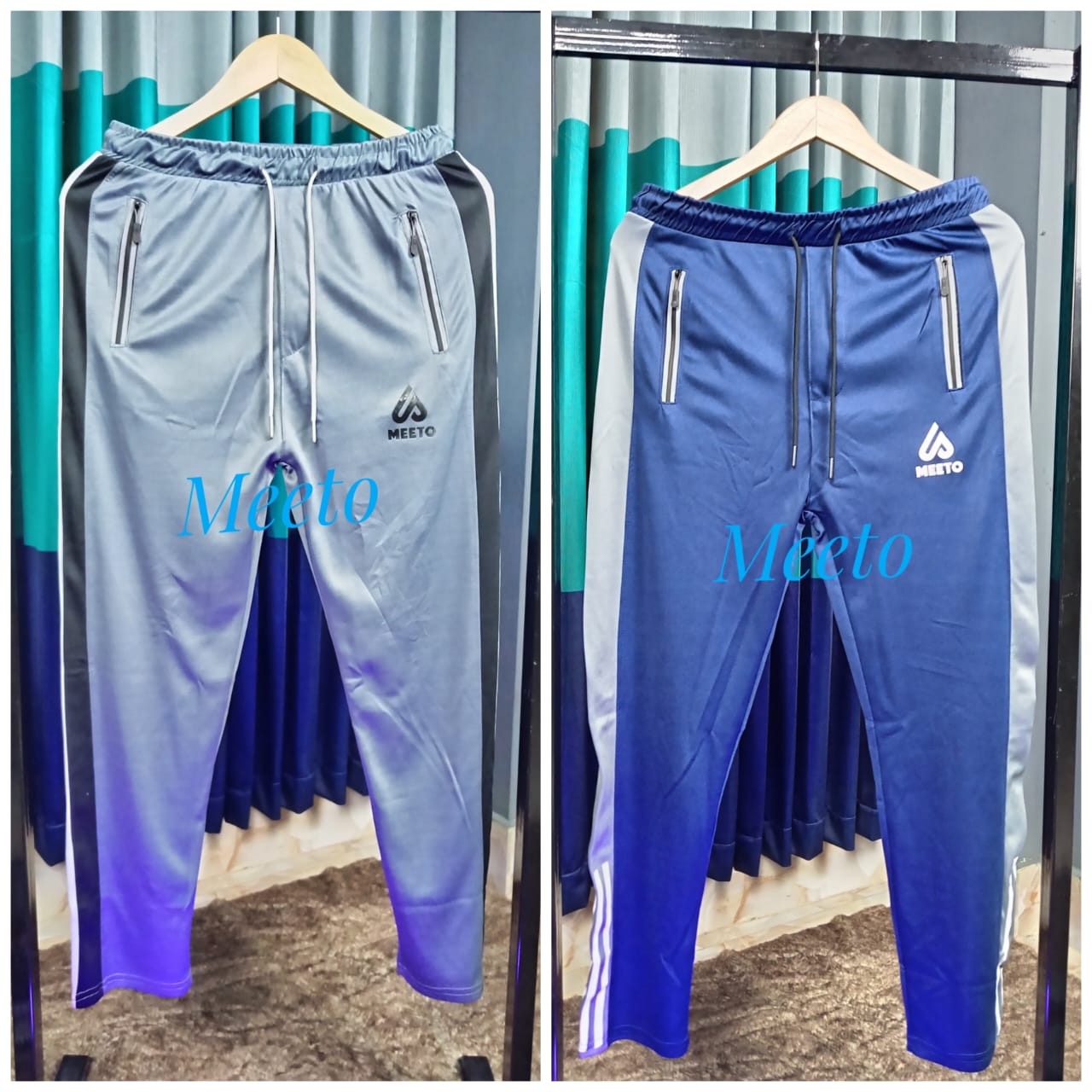 Meeto blue and grey 2 piss  trouser combo